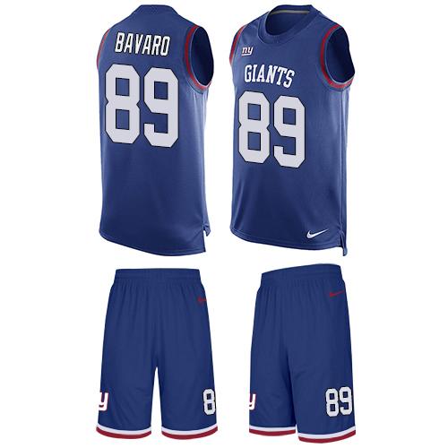 Nike Giants #89 Mark Bavaro Royal Blue Team Color Men's Stitched NFL Limited Tank Top Suit Jersey - Click Image to Close